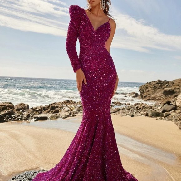 Hot Pink Preppy Womens Prom Dress - Picture 1 of 5